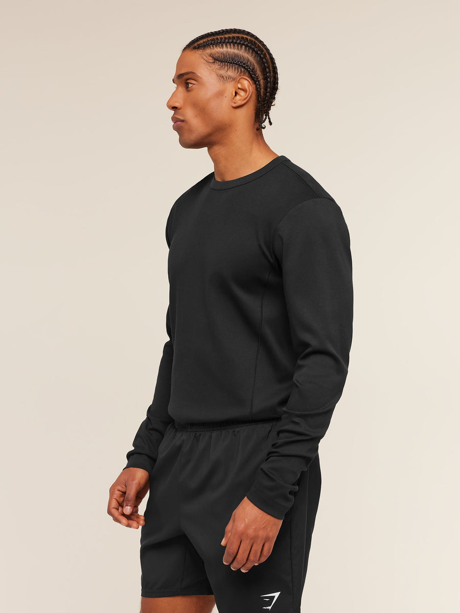 Gymshark Off Duty Long Sleeve T-Shirt — Black — 3