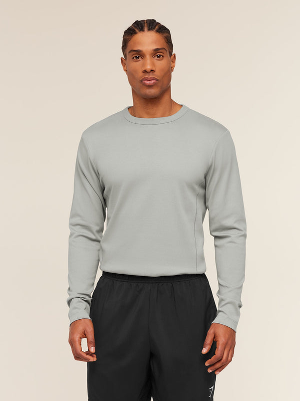 Gymshark Off Duty Long Sleeve T-Shirt — Smokey Grey