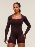 Gymshark Apex Lift Seamless Long Sleeve Crop Top — Cherry Purple/Build Pink — 1