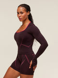 Gymshark Apex Lift Seamless Long Sleeve Crop Top — Cherry Purple/Build Pink — 3