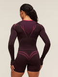 Gymshark Apex Lift Seamless Long Sleeve Crop Top — Cherry Purple/Build Pink — 2