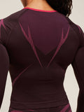 Gymshark Apex Lift Seamless Long Sleeve Crop Top — Cherry Purple/Build Pink — 6