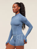 Gymshark Apex Seamless 1/4 Zip Pullover — Worn Blue/Gentle Blue — 3
