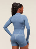 Gymshark Apex Seamless 1/4 Zip Pullover — Worn Blue/Gentle Blue — 2