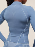 Gymshark Apex Seamless 1/4 Zip Pullover — Worn Blue/Gentle Blue — 5