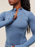 Gymshark Apex Seamless 1/4 Zip Pullover — Worn Blue/Gentle Blue — 4