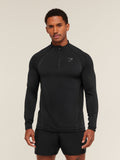 Gymshark Apex Seamless 1/4 Zip — Black/Dark Grey — 1