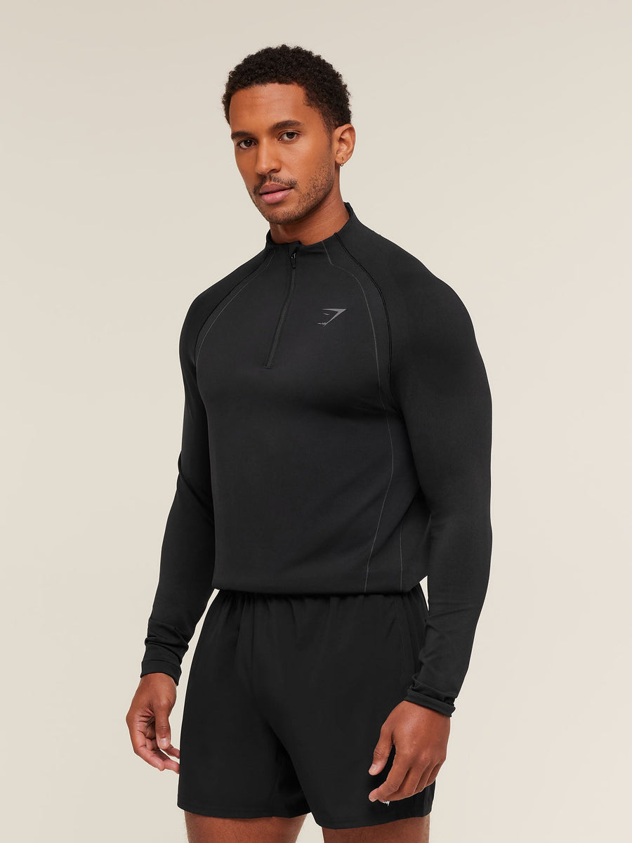 Gymshark Apex Seamless 1/4 Zip — Black/Dark Grey — 3