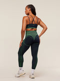 Gymshark Apex Seamless Leggings — Heavy Blue/Active Green — 4