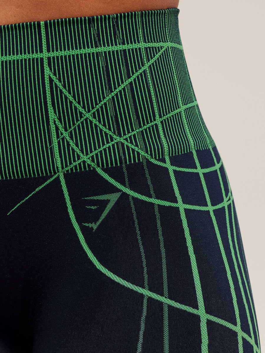 Gymshark Apex Seamless Leggings — Heavy Blue/Active Green — 5
