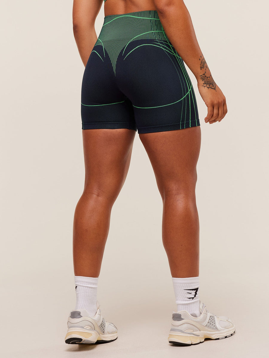 Gymshark Apex Seamless Shorts — Heavy Blue/Active Green — 2