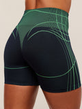 Gymshark Apex Seamless Shorts — Heavy Blue/Active Green — 6