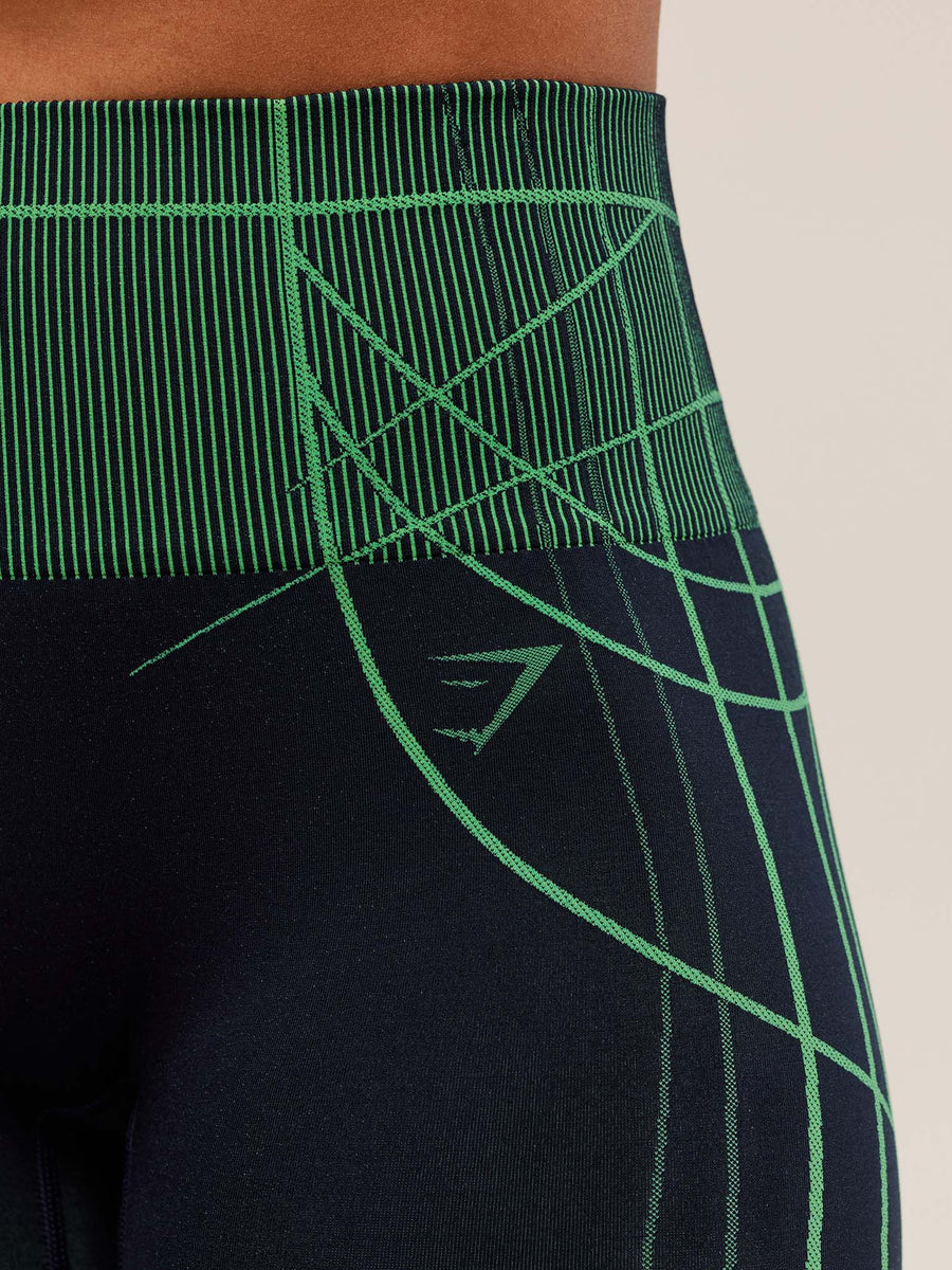 Gymshark Apex Seamless Shorts — Heavy Blue/Active Green — 5