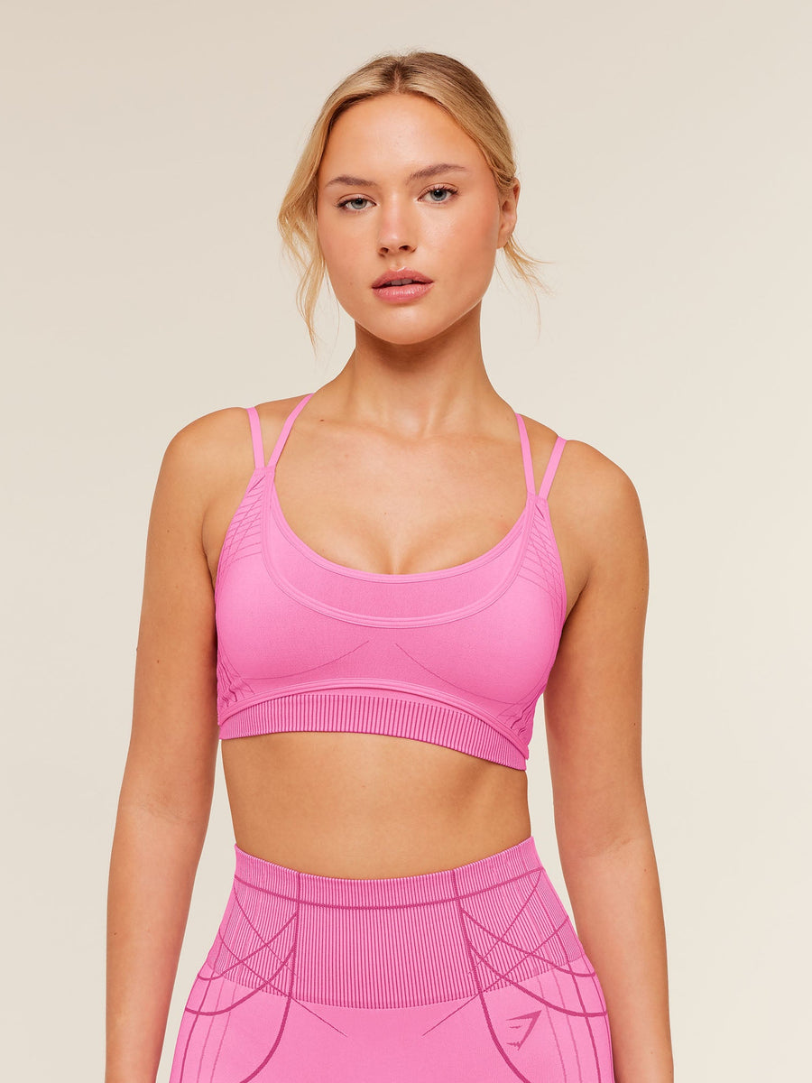 Gymshark Apex Seamless Strappy Sports Bra — Focus Pink/Super-Set Pink — 1
