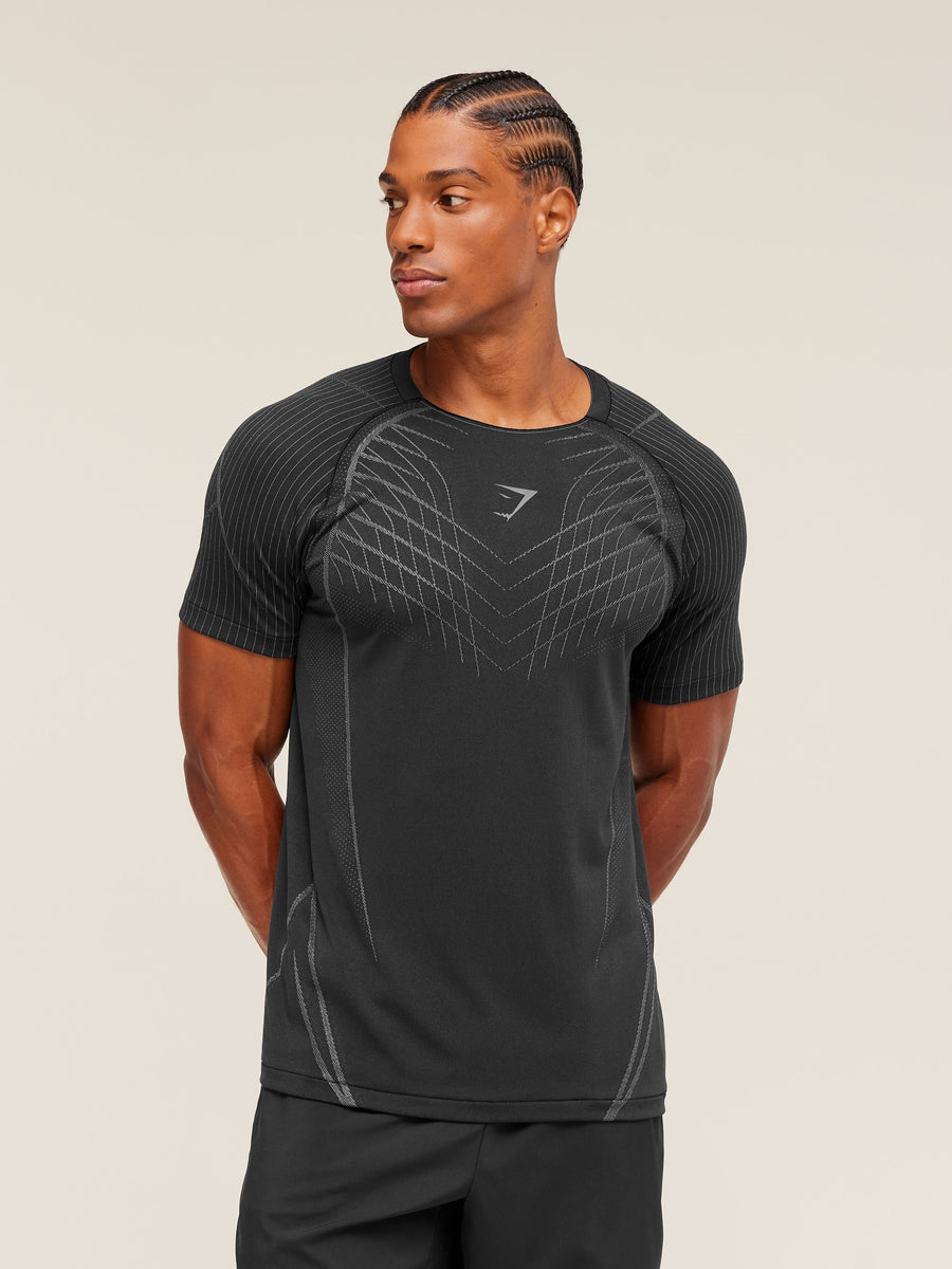 Gymshark Apex Seamless T-Shirt — Black/Dark Grey — 4