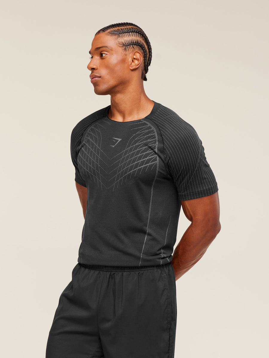 Gymshark Apex Seamless T-Shirt — Black/Dark Grey — 3