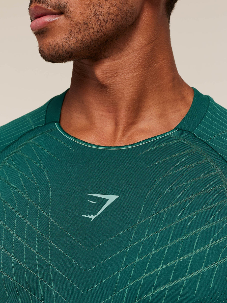 Gymshark Apex Seamless T-Shirt — Weighted Teal/Muted Teal — 6