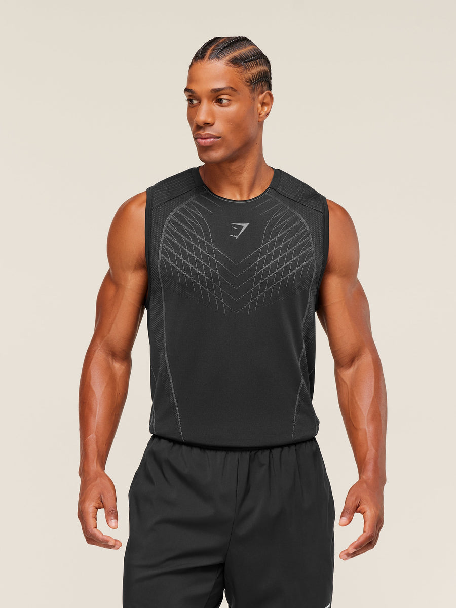 Gymshark Apex Seamless Tank — Black/Dark Grey — 1