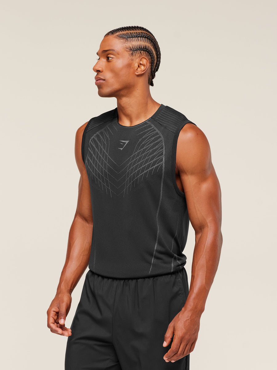 Gymshark Apex Seamless Tank — Black/Dark Grey — 2