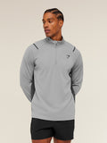 Gymshark Arrival Contrast 1/4 Zip — Smokey Grey / Grey — 4