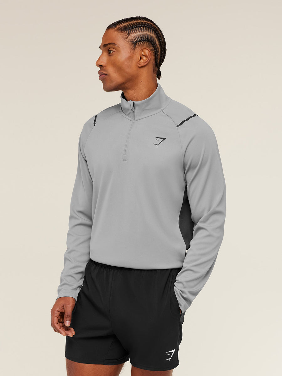 Gymshark Arrival Contrast 1/4 Zip — Smokey Grey / Grey — 3