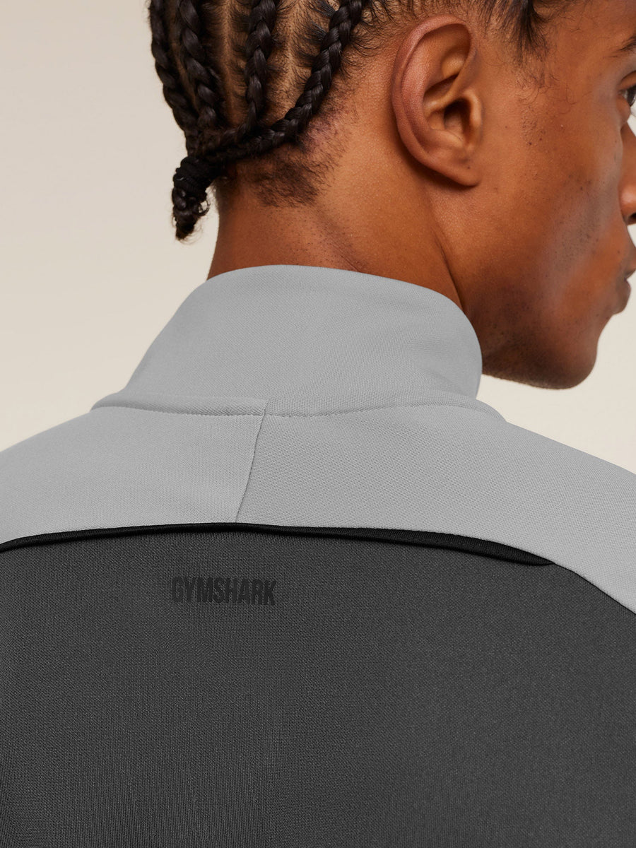 Gymshark Arrival Contrast 1/4 Zip — Smokey Grey / Grey — 6