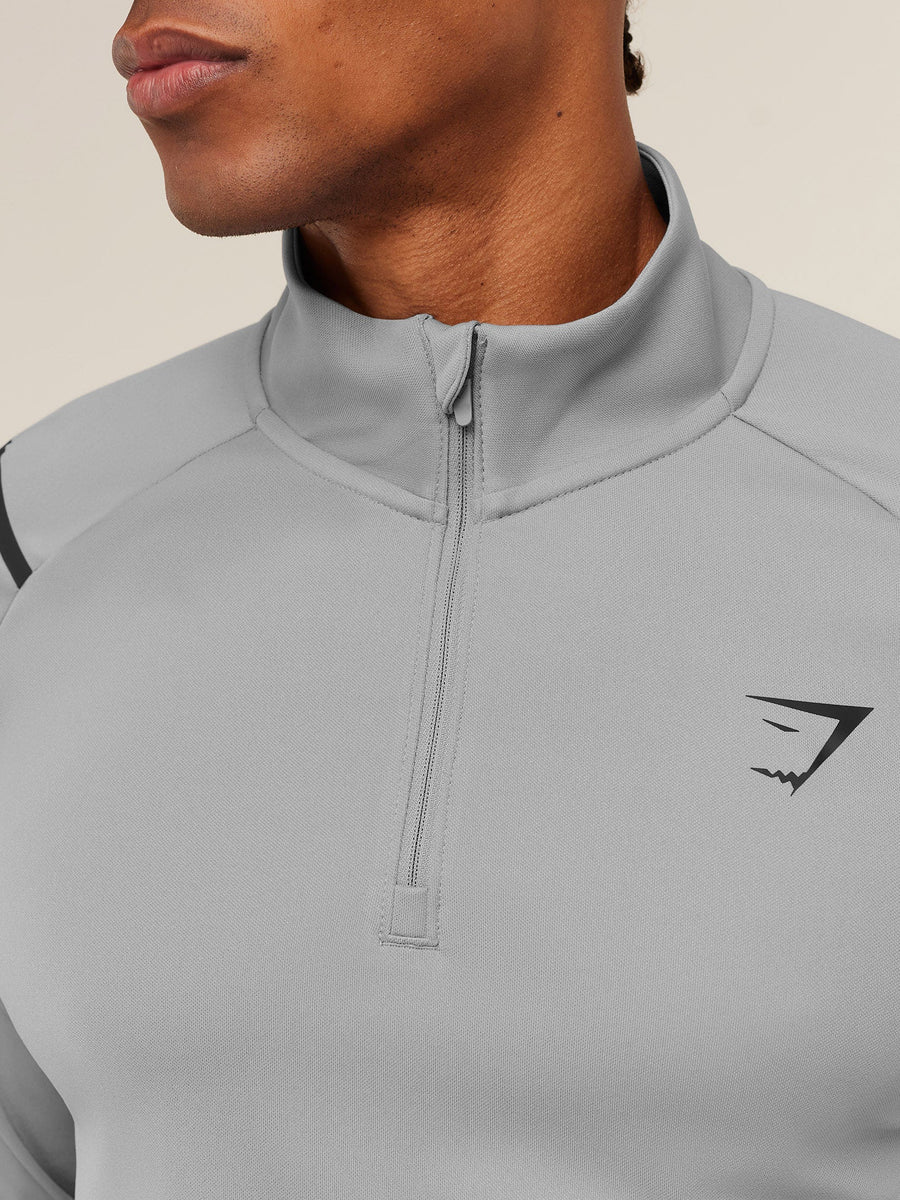 Gymshark Arrival Contrast 1/4 Zip — Smokey Grey / Grey — 7