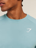 Gymshark Arrival Contrast T-Shirt — Flow Blue /  Storm Blue — 6