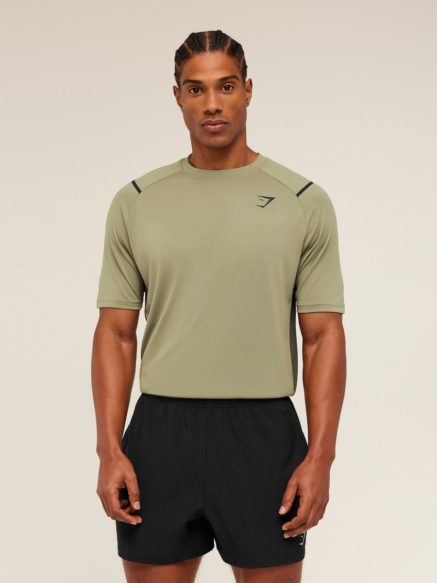 Gymshark Arrival Contrast T-Shirt — Grounded Green /  Strength Green — 1