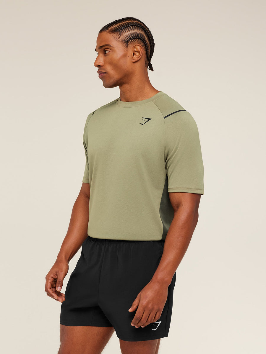 Gymshark Arrival Contrast T-Shirt — Grounded Green /  Strength Green — 3