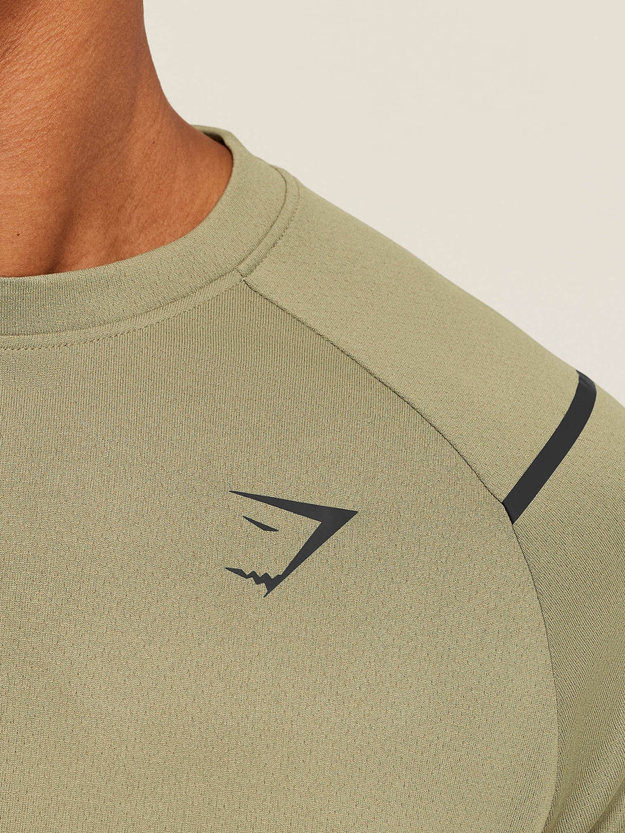 Gymshark Arrival Contrast T-Shirt — Grounded Green /  Strength Green — 6