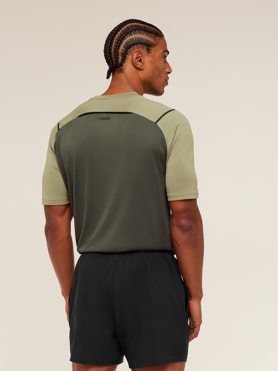 Gymshark Arrival Contrast T-Shirt — Grounded Green /  Strength Green — 2
