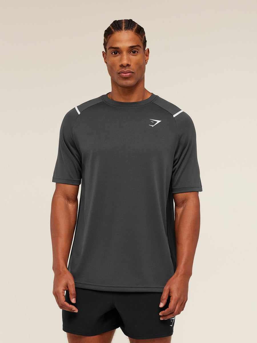 Gymshark Arrival Contrast T-Shirt — Grey/Black — 4