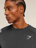 Gymshark Arrival Contrast T-Shirt — Grey/Black — 6