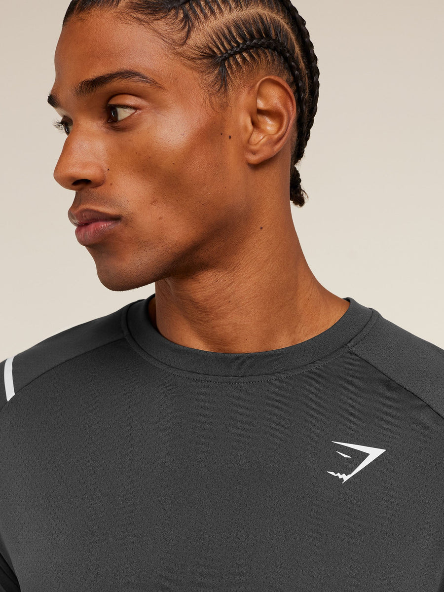 Gymshark Arrival Contrast T-Shirt — Grey/Black — 6