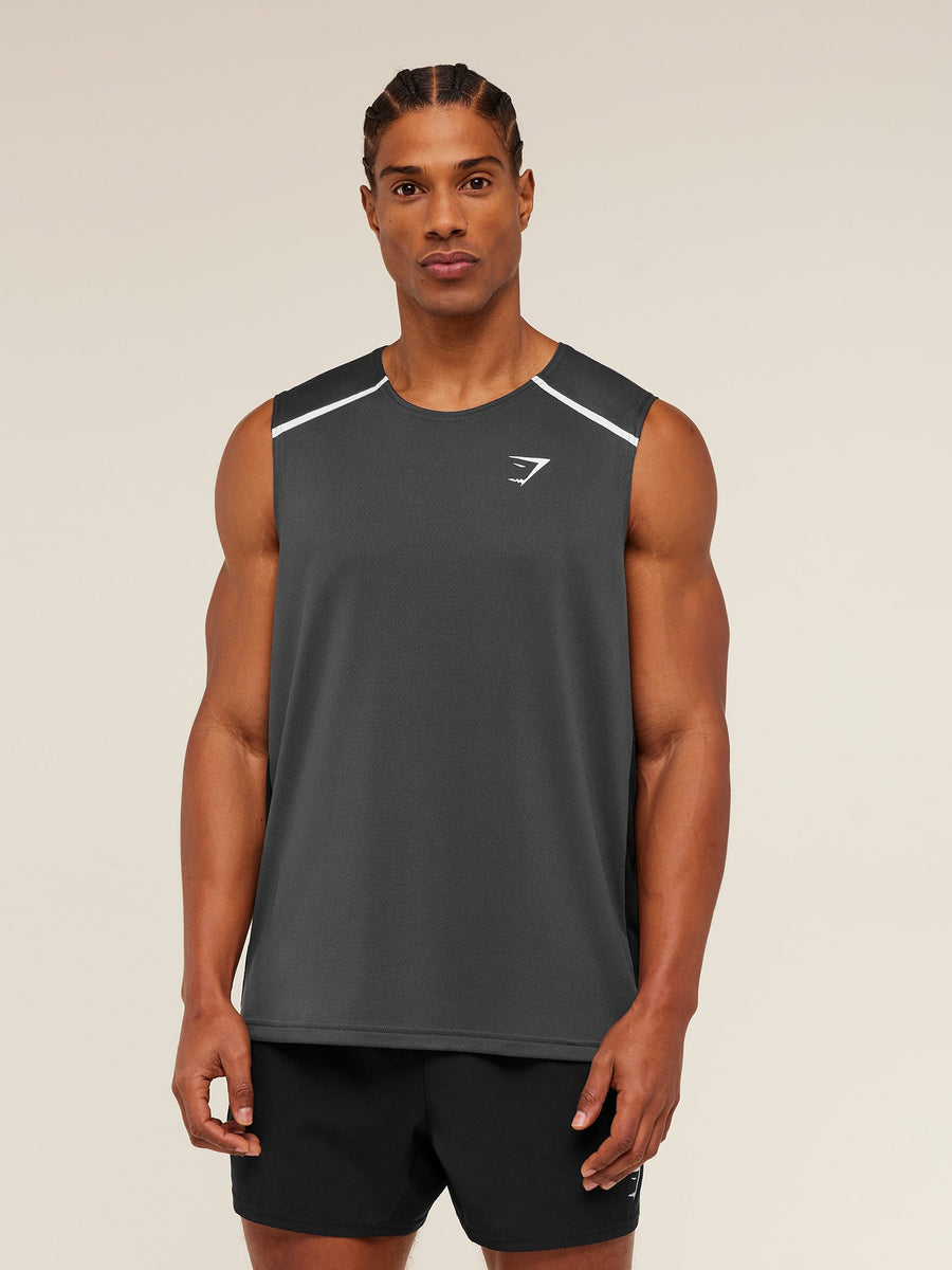 Gymshark Arrival Contrast Tank — Grey/Black — 4