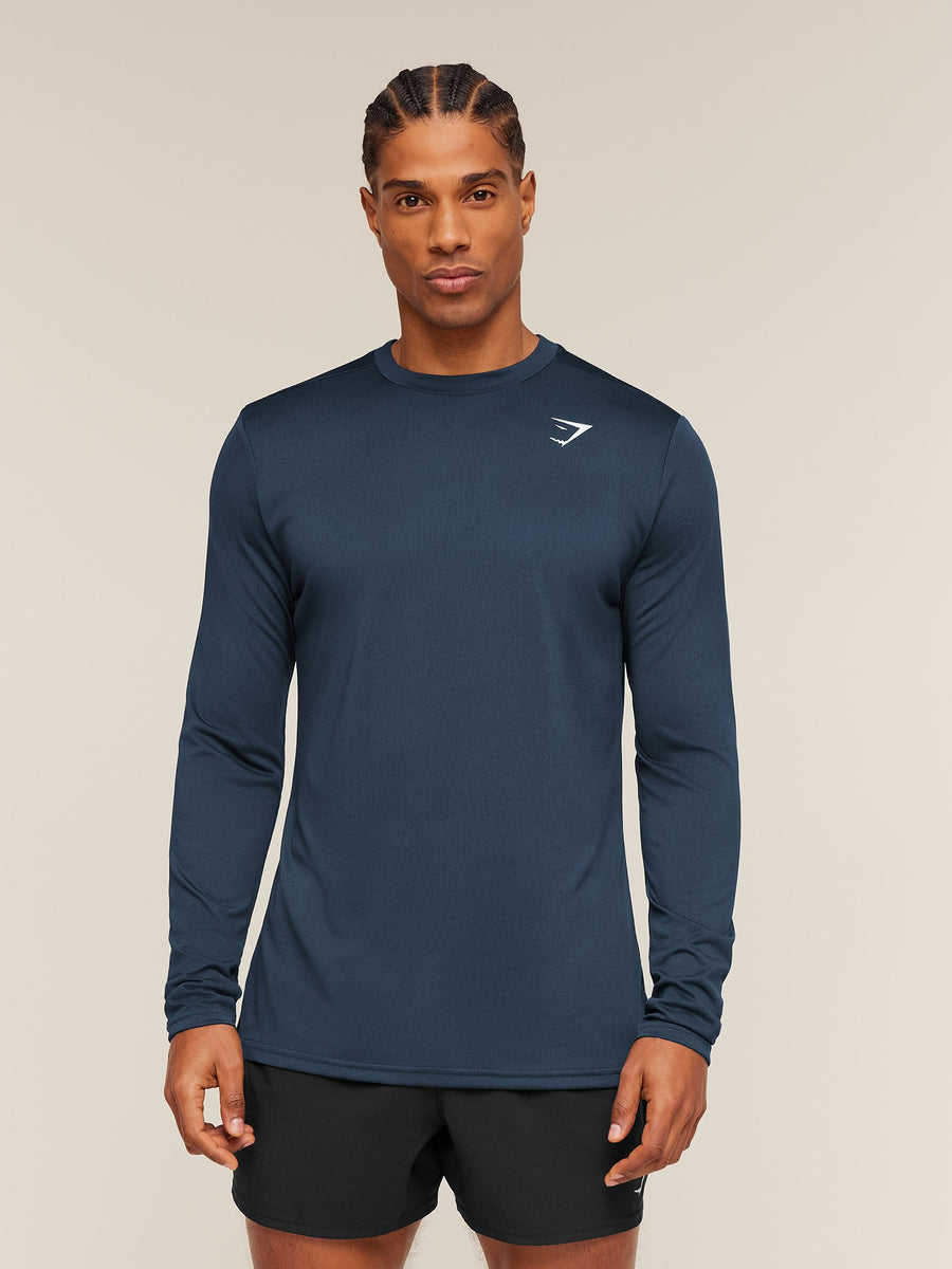 Gymshark Arrival Long Sleeve T-Shirt — Navy — 6