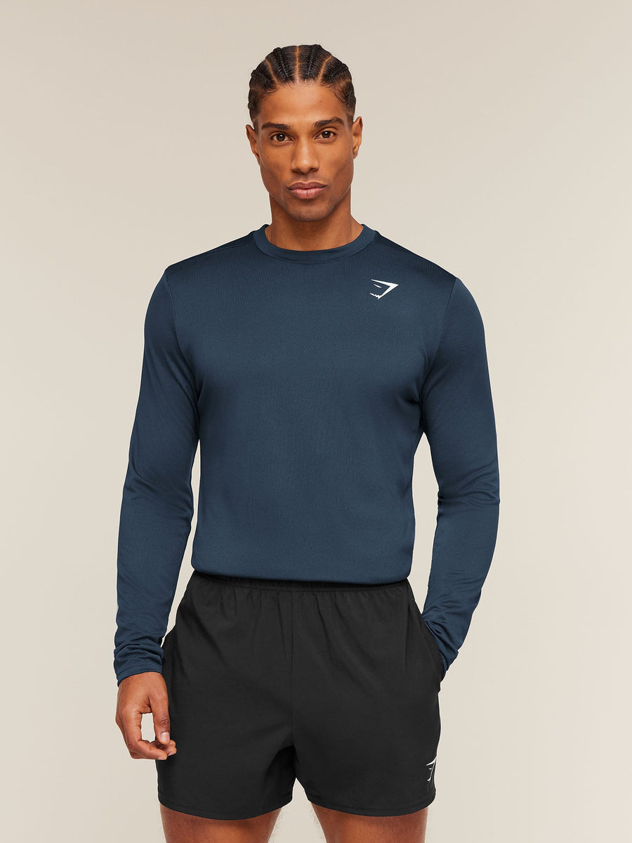 Gymshark Arrival Long Sleeve T-Shirt — Navy — 1