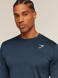 Gymshark Arrival Long Sleeve T-Shirt — Navy — 5
