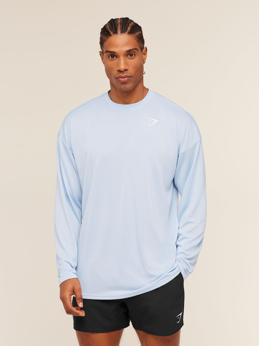 Gymshark Arrival Oversized Long Sleeve T-Shirt — Chilled Blue — 5