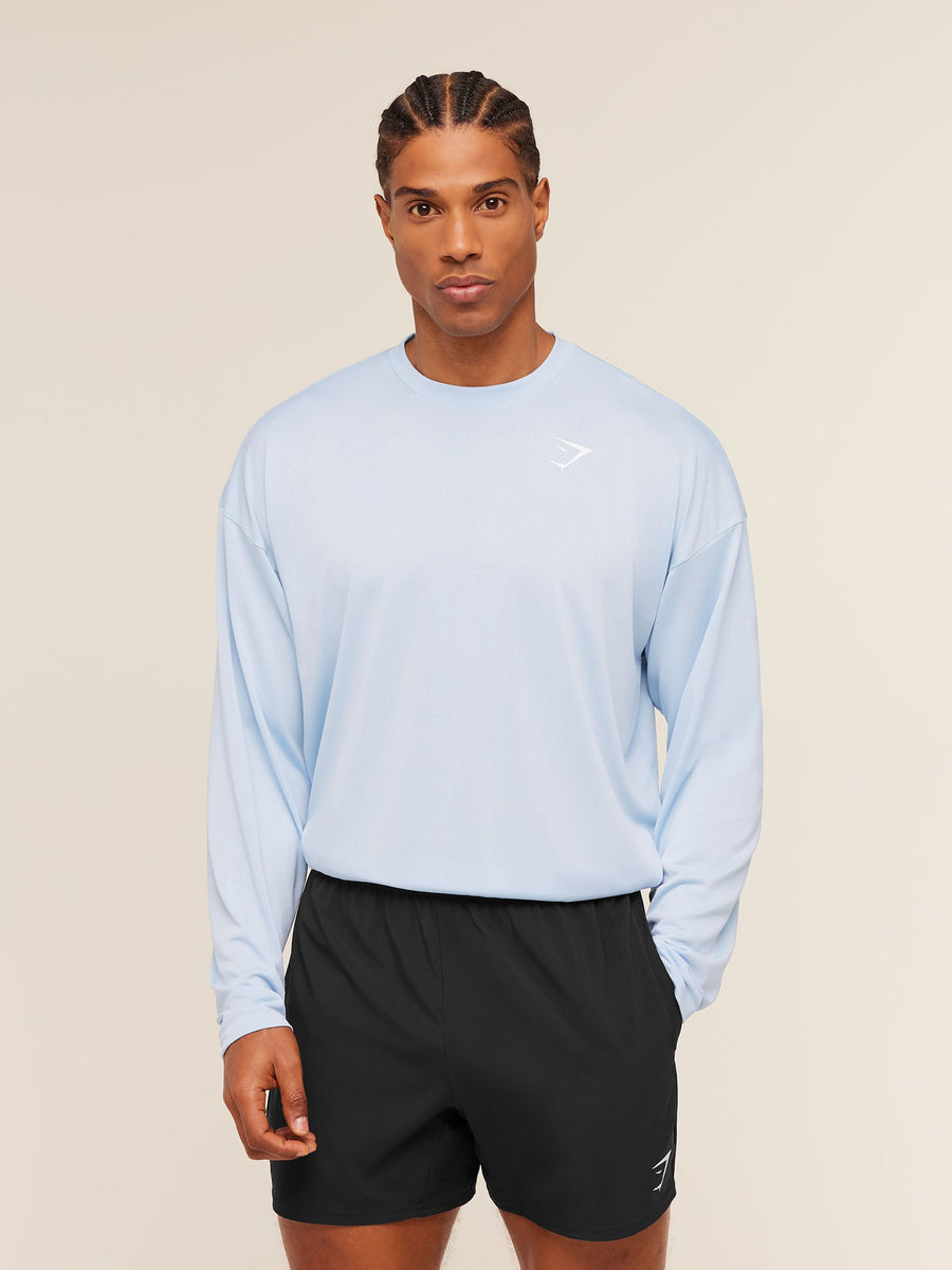 Gymshark Arrival Oversized Long Sleeve T-Shirt — Chilled Blue — 1