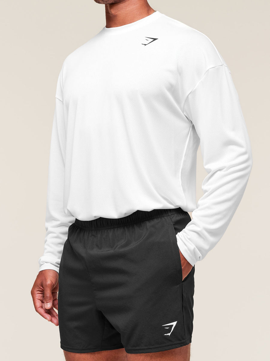 Gymshark Arrival Oversized Long Sleeve T-Shirt — White — 5