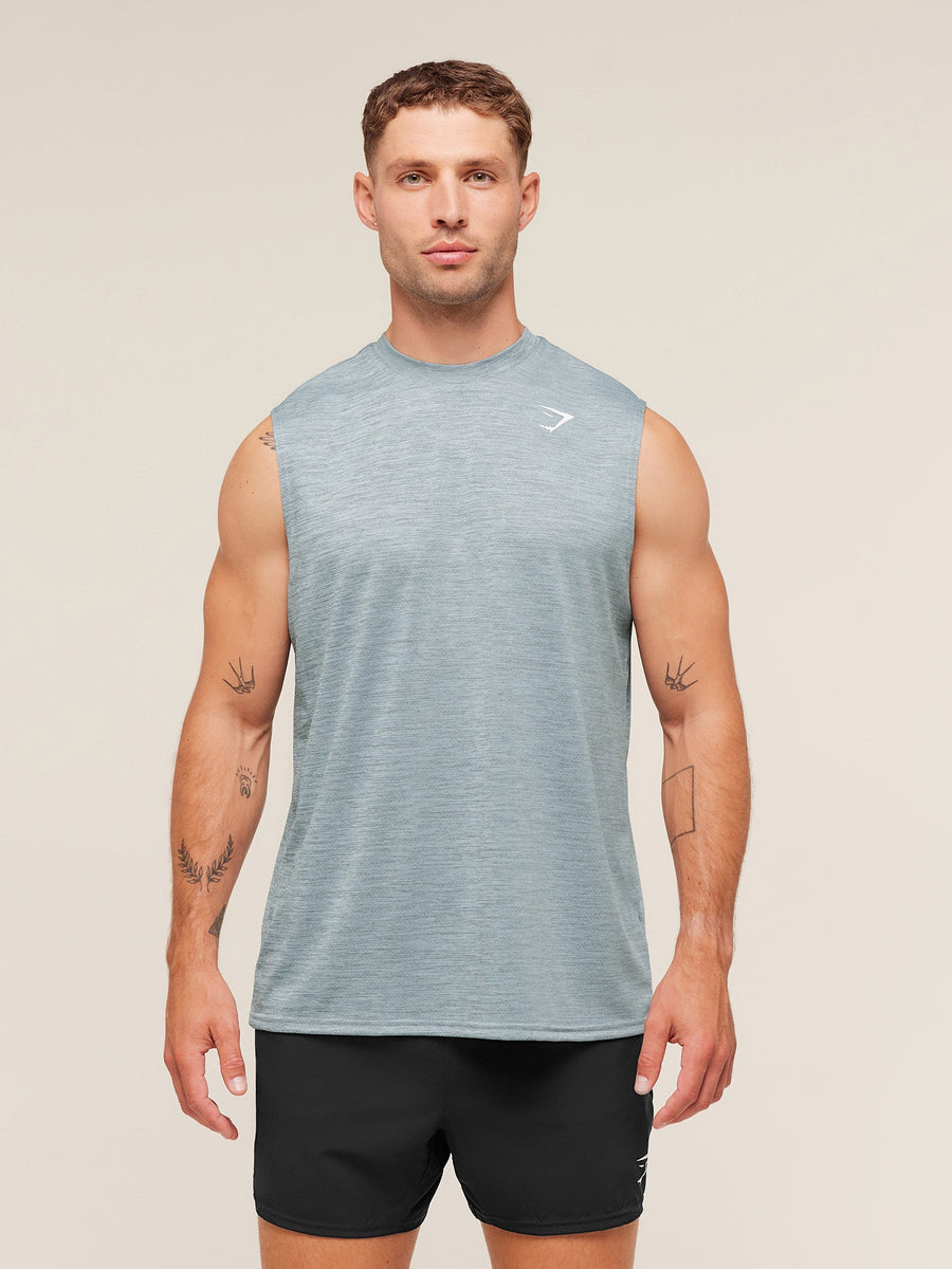 Gymshark Oversized Performance Tank — Smoke Blue/Denim Grey — 5
