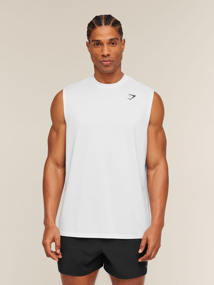 Gymshark Oversized Performance Tank — White — 6