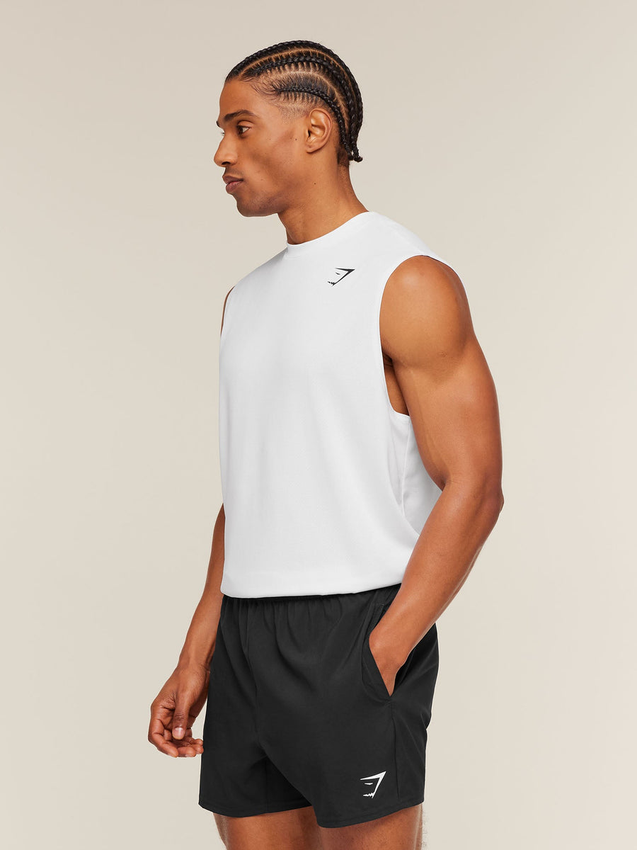 Gymshark Oversized Performance Tank — White — 3