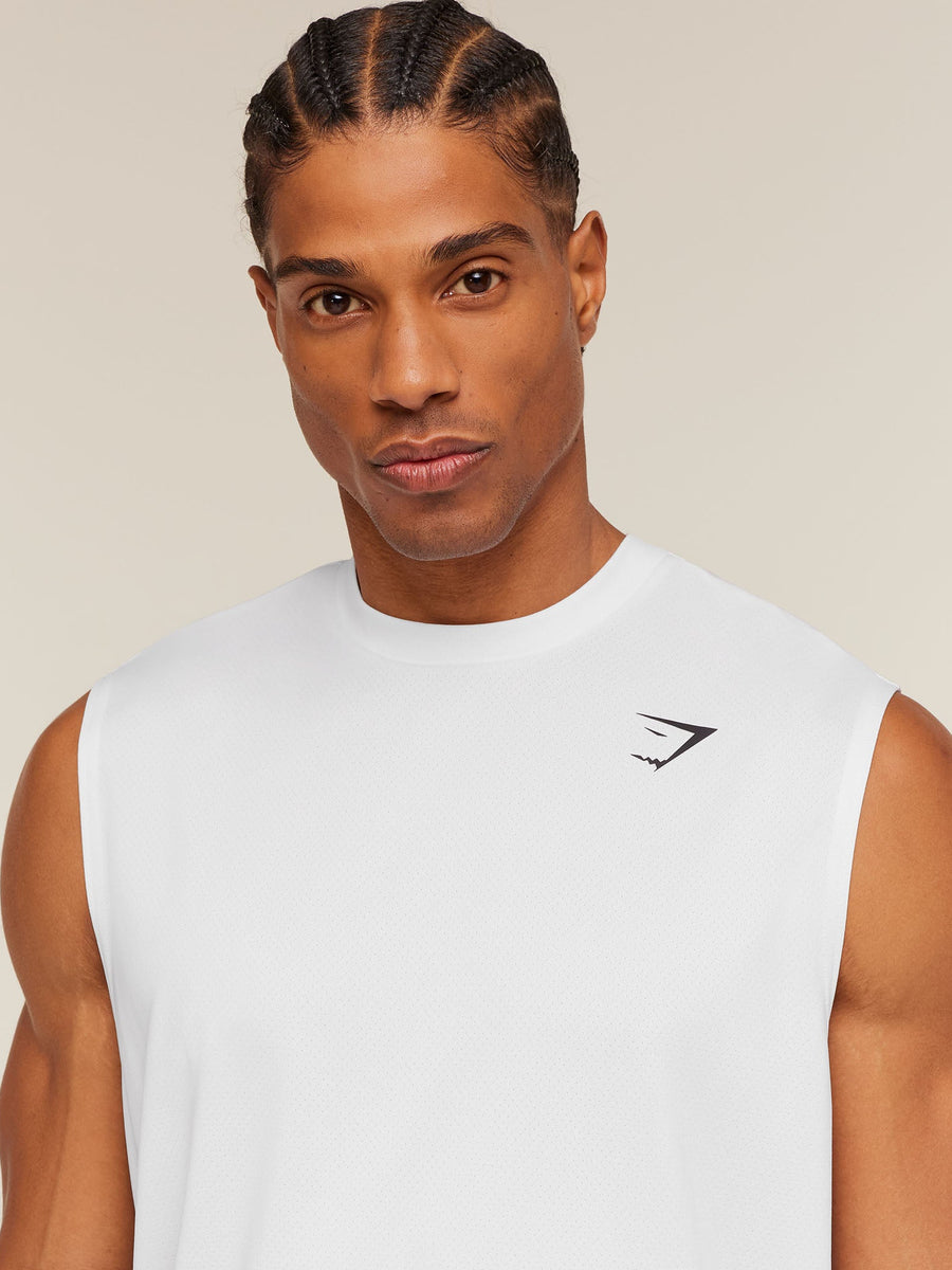 Gymshark Oversized Performance Tank — White — 5