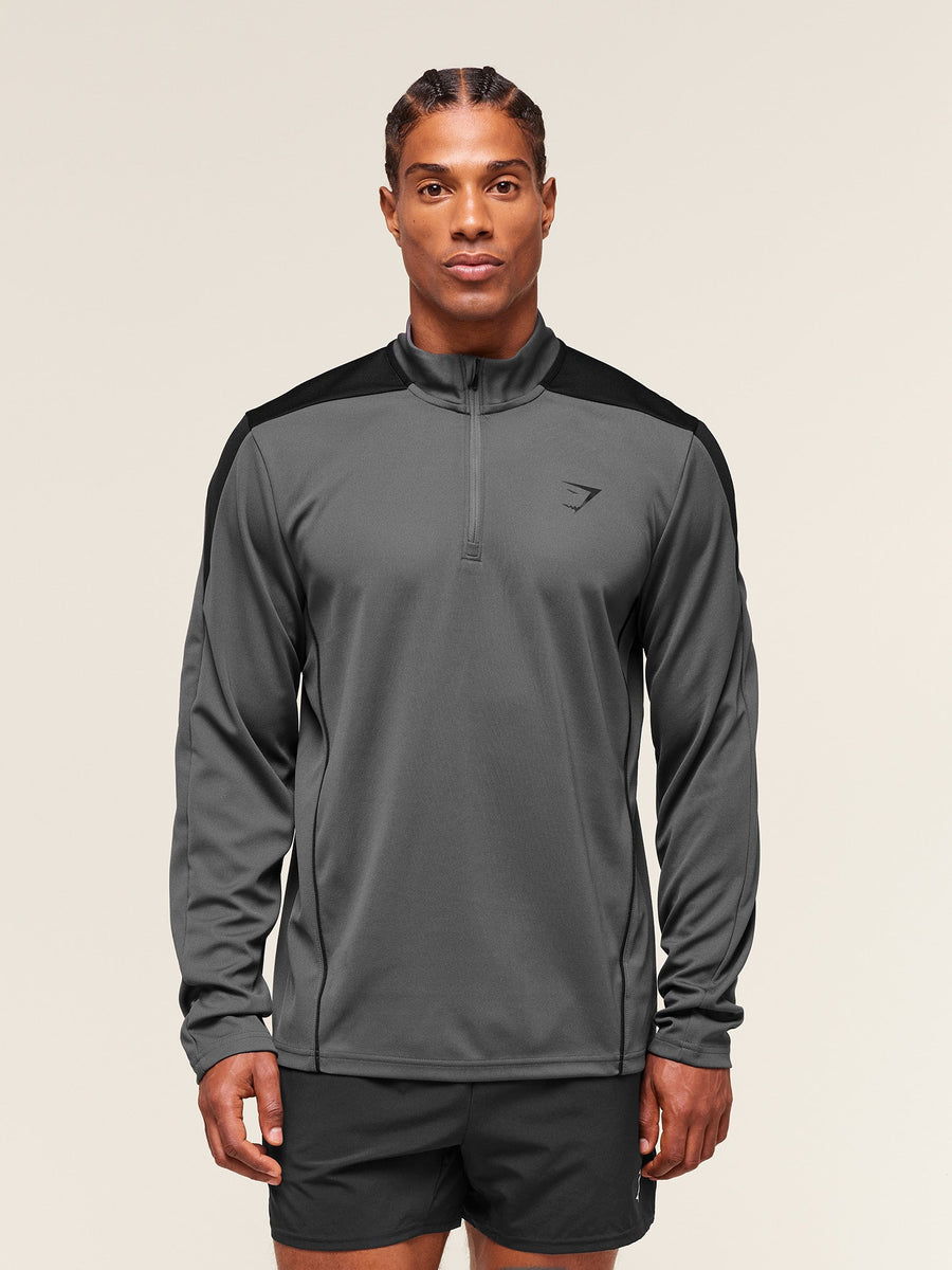 Gymshark Arrival Block 1/4 Zip — Dark Grey — 1