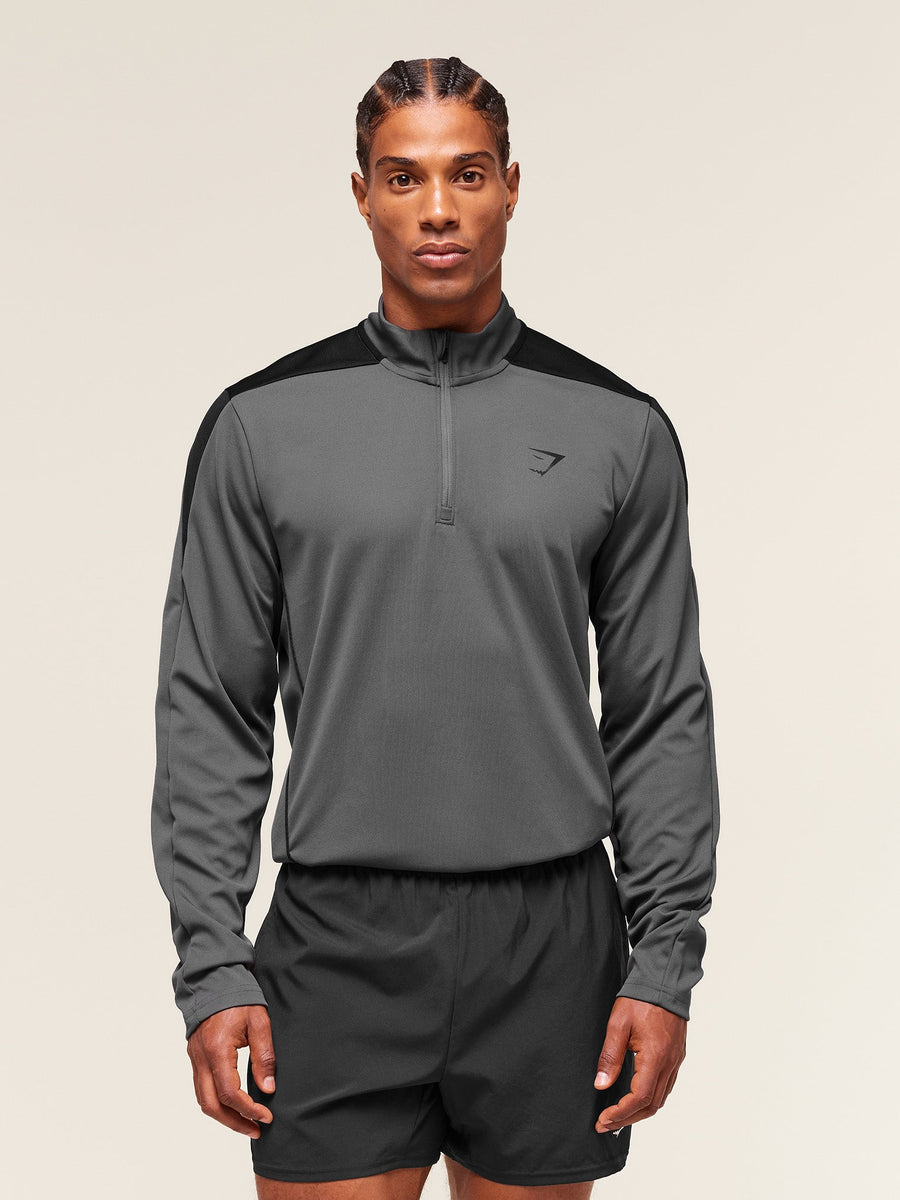 Gymshark Arrival Block 1/4 Zip — Dark Grey — 4