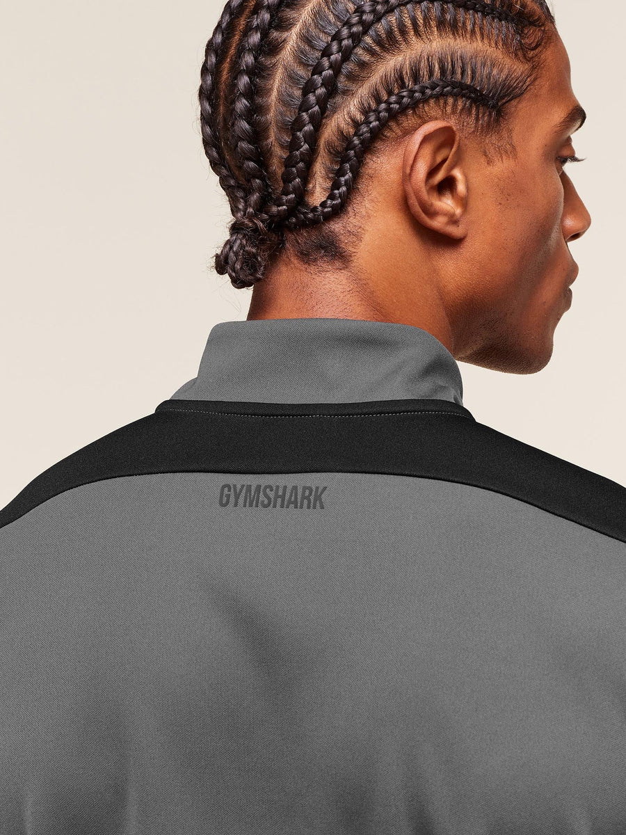 Gymshark Arrival Block 1/4 Zip — Dark Grey — 6
