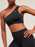 Gymshark Asymmetric Sports Bra — Black — 4